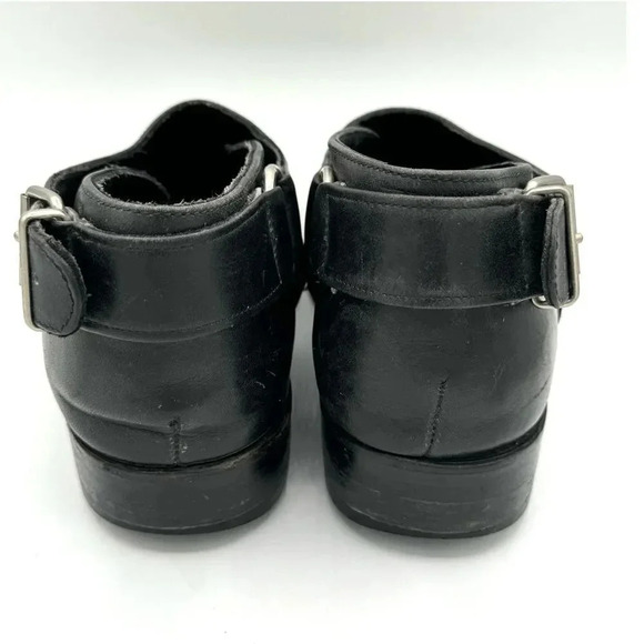 NANA Vintage Late 80s Early 90s Black Leather Single Buckle Shoes Size UK 4 US 6 - Picture 3 of 10
